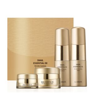 Bộ dưỡng chống lão hóa và phục hồi da THE SAEM Snail Essential Ex 4pcs Set